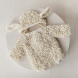 Baby Lamb Costume Newborn Sheep Outfit with Toy – Newborn Photography Prop Set