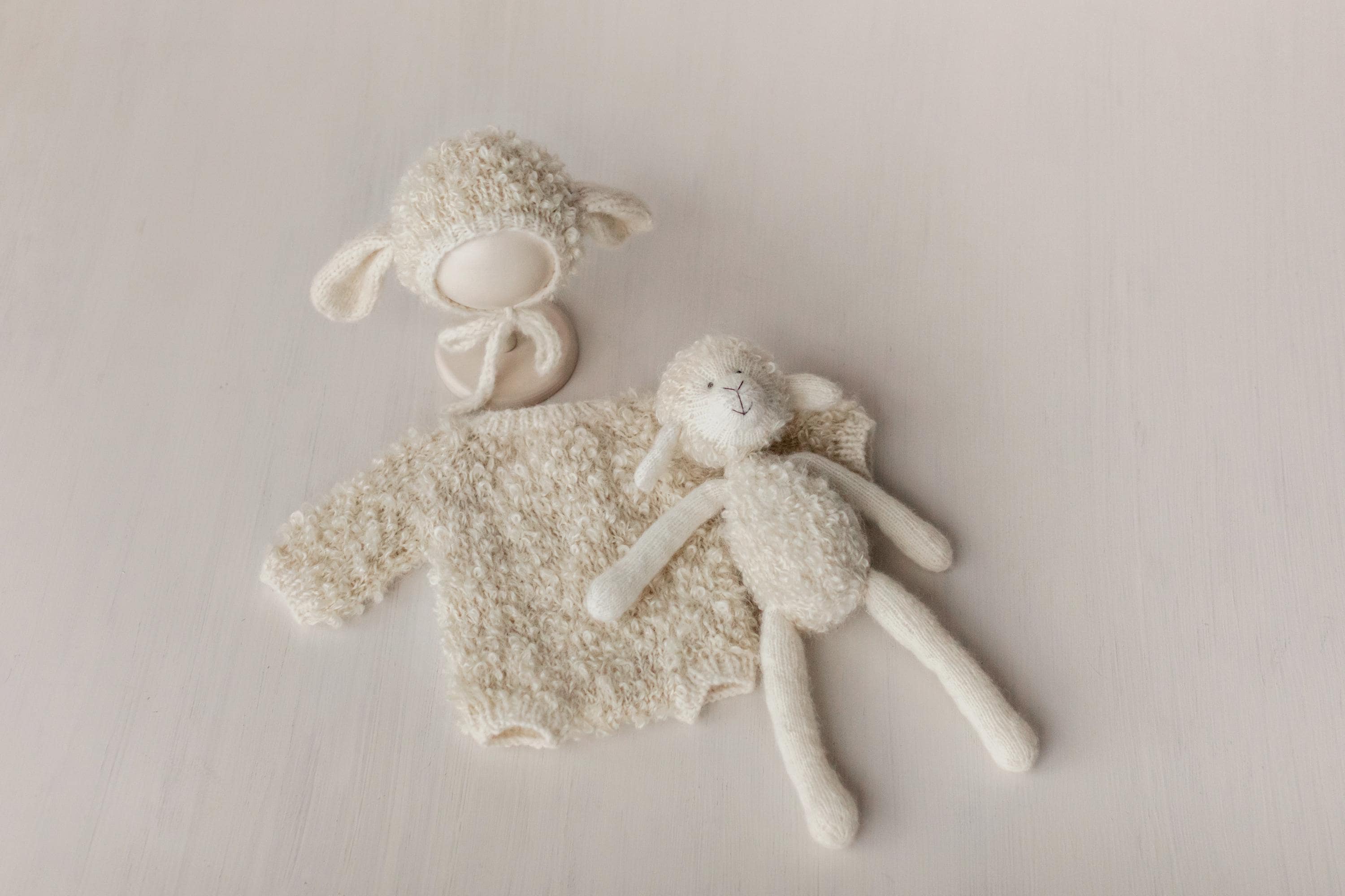Sheep Baby Toy for Newborn Photography, Baby Shower & First Birthday Gift – Handmade Lamb Toy