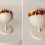 Newborn Girl Floral Headband with Real Dried Flowers – Handmade Baby Flower Crown for Newborn Photography, Boho Baby Headband, Photo Prop