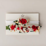 Christmas Newborn Girl Floral Headband, Dried Flower Baby Headband, Christmas Baby Girl Outfit, Holiday Newborn Photo Prop