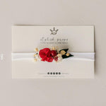 Handmade Floral Headband for Newborn Girl – Dried Flower Baby Accessory, Soft Boho Headband for Photos & Baby Shower