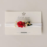 Handmade Floral Headband for Newborn Girl – Dried Flower Baby Accessory, Soft Boho Headband for Photos & Baby Shower