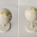 Handmade Floral Headband for Newborn Girl – Dried Flower Baby Accessory, Soft Boho Headband for Photos & Baby Shower