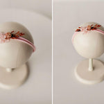 Handmade Floral Headband for Newborn Girl – Dried Flower Baby Accessory, Soft Boho Headband for Photos & Baby Shower