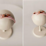 Handmade Floral Headband for Newborn Girl – Dried Flower Baby Accessory, Soft Boho Headband for Photos & Baby Shower