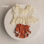 Newborn Girl Outfit with Lace Tunic & Bloomers – Mix and Match Baby Girl Photography Outfit, Boho Newborn Photo Prop, Handmade Baby Set