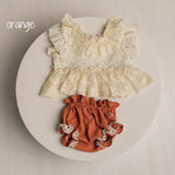 Newborn Girl Outfit with Lace Tunic & Bloomers – Mix and Match Baby Girl Photography Outfit, Boho Newborn Photo Prop, Handmade Baby Set