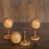 Solid Ash Wood Baby Mannequin Head Display Stand – Newborn Size | Natural Wooden Head for Hats, Bonnets & Headbands