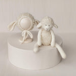 Baby Lamb Costume Newborn Sheep Outfit with Toy – Newborn Photography Prop Set