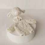 Baby Lamb Costume Newborn Sheep Outfit with Toy – Newborn Photography Prop Set