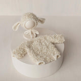 Baby Lamb Costume Newborn Sheep Outfit with Toy – Newborn Photography Prop Set