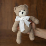 Angora Wool Knitted Bear and Bunny Toys Medium Size, Newborn Photography Props, Baby Shower Gift and Keepsake Toy