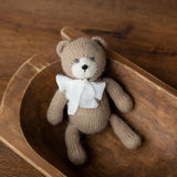 Angora Wool Knitted Bear and Bunny Toys Medium Size, Newborn Photography Props, Baby Shower Gift and Keepsake Toy