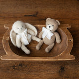 Angora Wool Knitted Bear and Bunny Toys Medium Size, Newborn Photography Props, Baby Shower Gift and Keepsake Toy