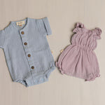 Baby Boy Muslin Shirt, Lightweight Newborn Outfit for Summer, Eco-Friendly Baby Clothing and Photo Prop