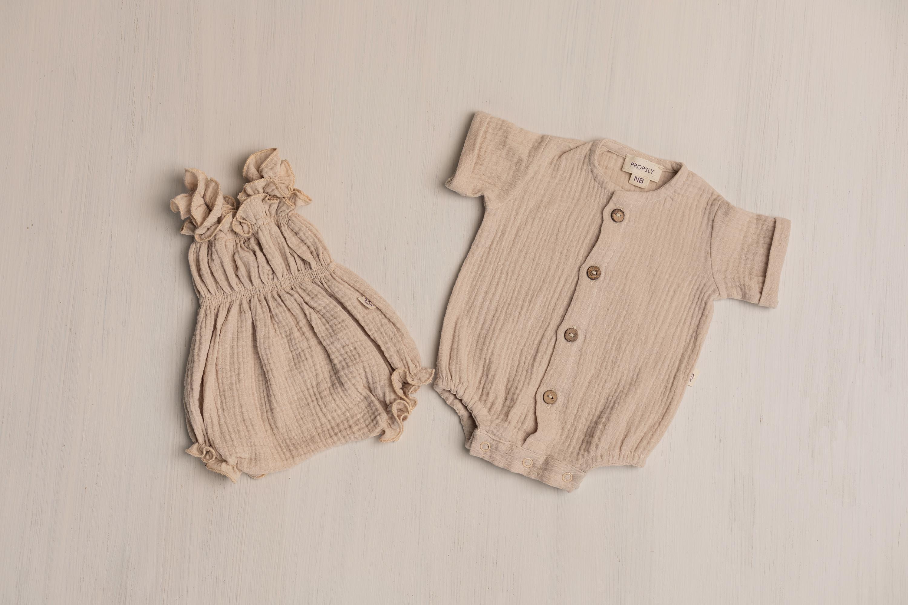 Baby Girl Muslin Romper, Newborn Girl Coming Home Outfit, Lightweight Summer Baby Clothing, Photo Prop and Baby Shower Gift