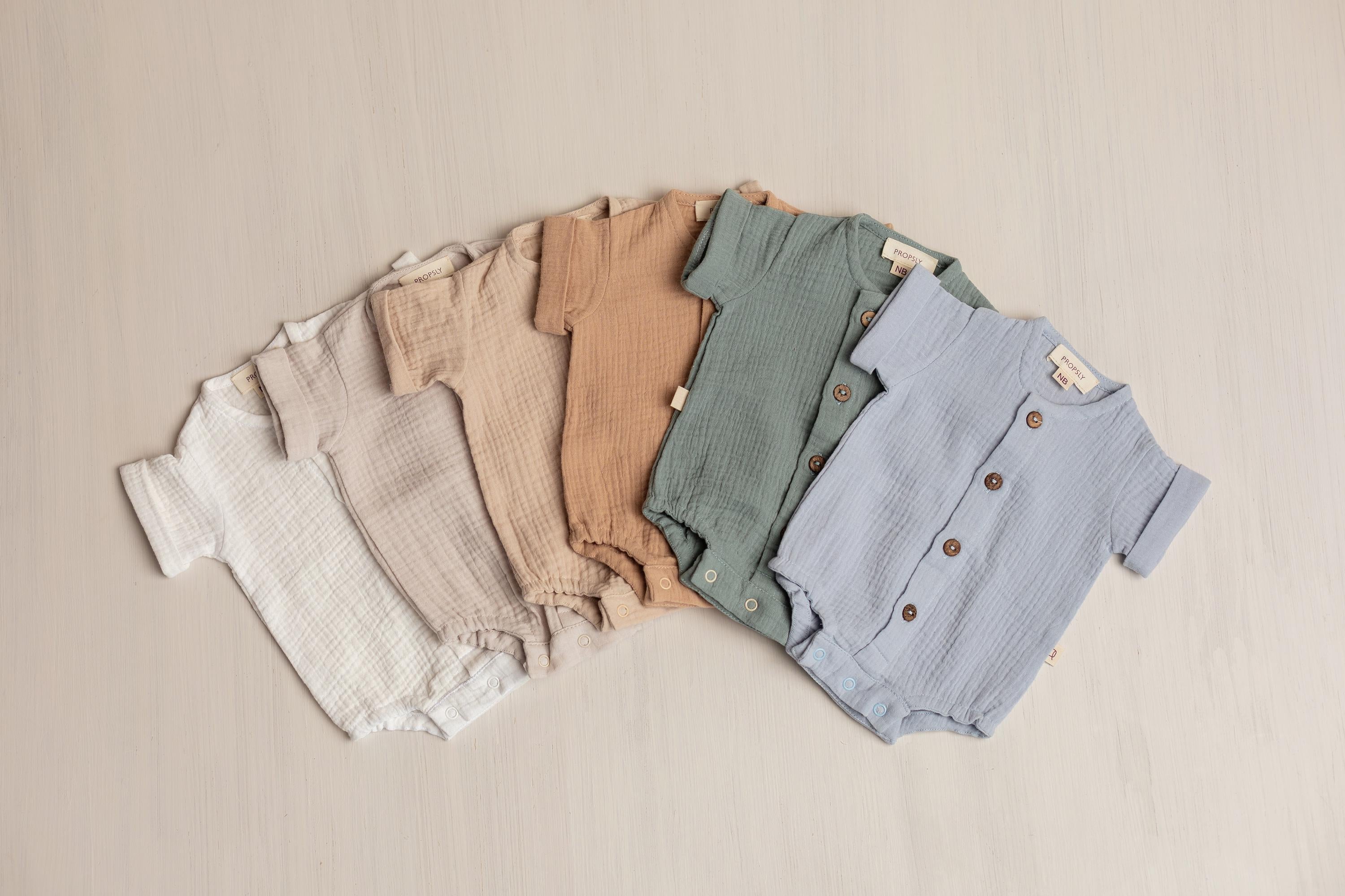 Baby Boy Muslin Shirt, Lightweight Newborn Outfit for Summer, Eco-Friendly Baby Clothing and Photo Prop