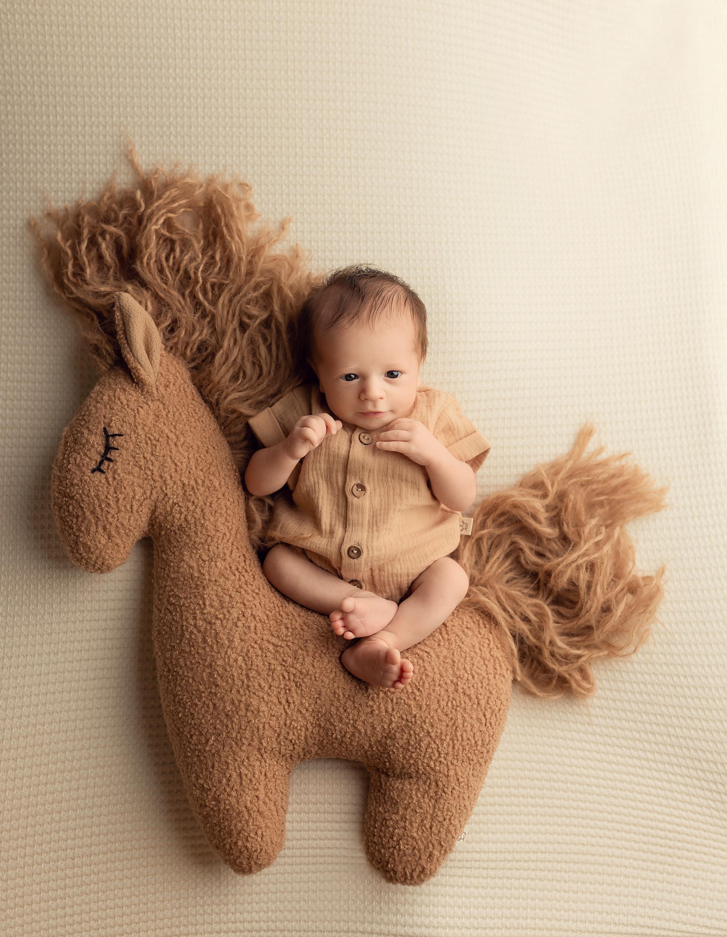 Baby Boy Muslin Shirt, Lightweight Newborn Outfit for Summer, Eco-Friendly Baby Clothing and Photo Prop