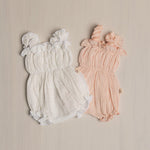 Baby Girl Muslin Romper, Newborn Girl Coming Home Outfit, Lightweight Summer Baby Clothing, Photo Prop and Baby Shower Gift