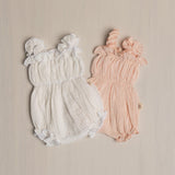 Baby Girl Muslin Romper, Newborn Girl Coming Home Outfit, Lightweight Summer Baby Clothing, Photo Prop and Baby Shower Gift