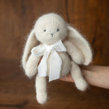 Angora Wool Knitted Bear and Bunny Toys Medium Size, Newborn Photography Props, Baby Shower Gift and Keepsake Toy