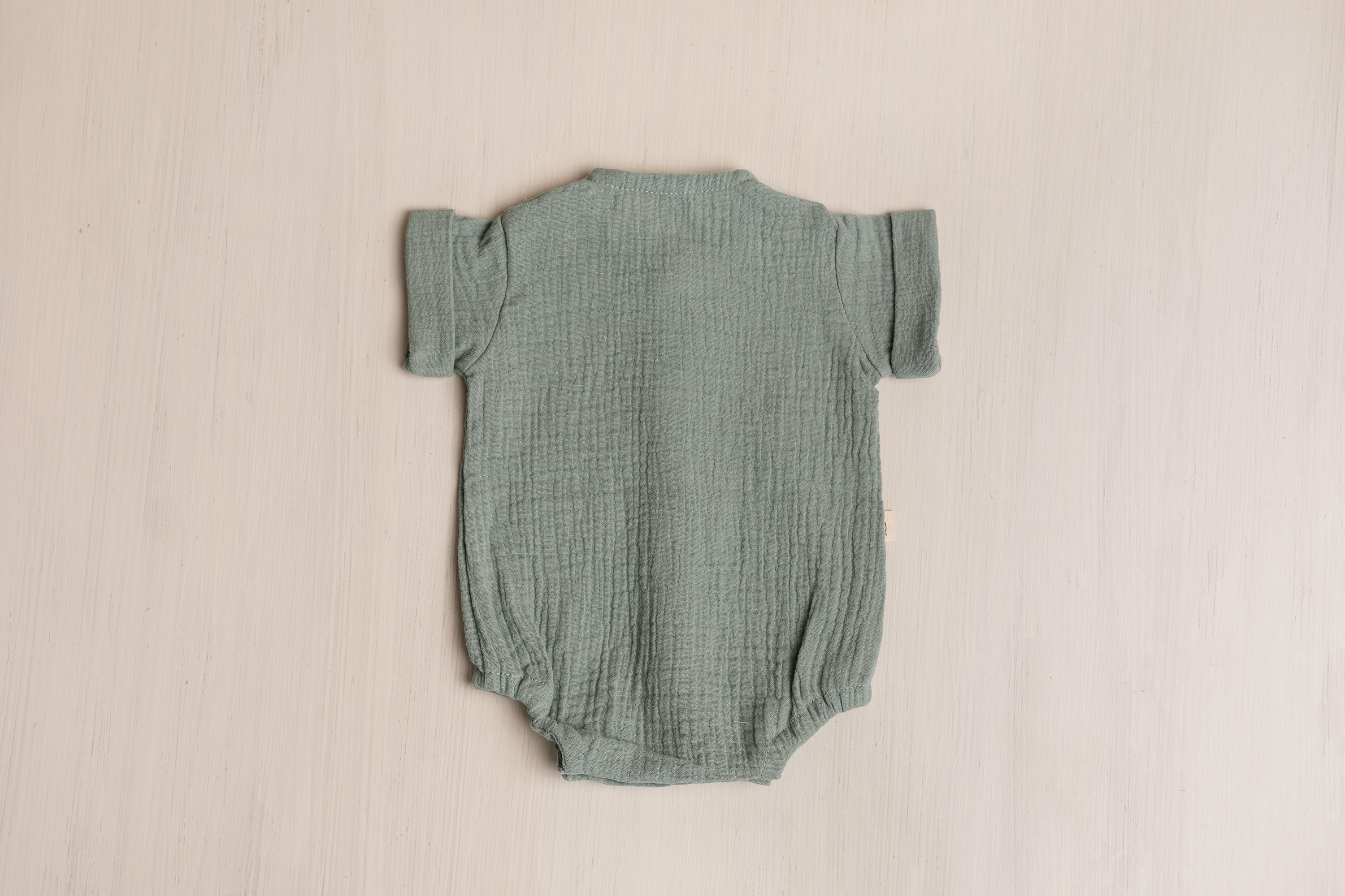 Baby Boy Muslin Shirt, Lightweight Newborn Outfit for Summer, Eco-Friendly Baby Clothing and Photo Prop
