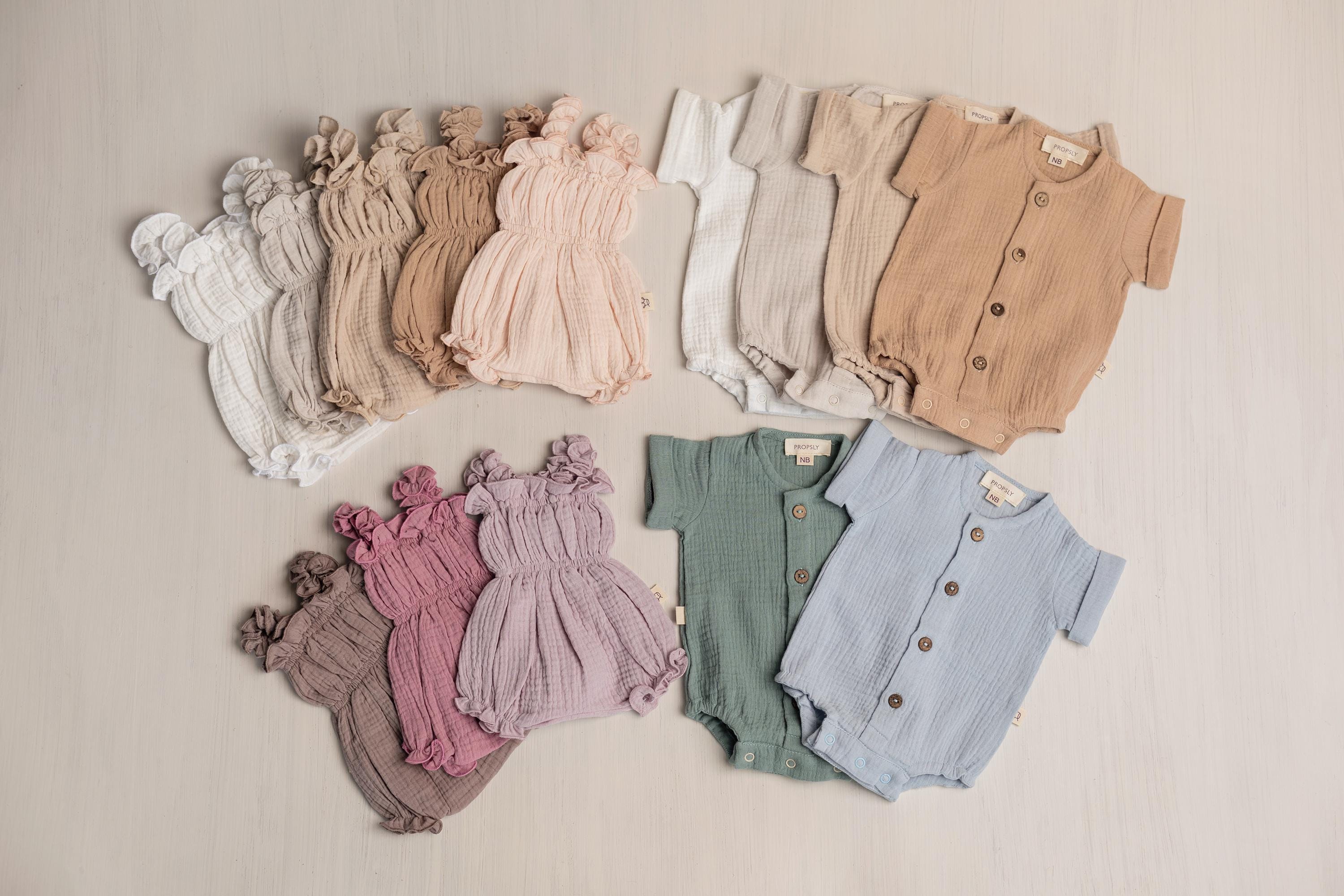 Baby Girl Muslin Romper, Newborn Girl Coming Home Outfit, Lightweight Summer Baby Clothing, Photo Prop and Baby Shower Gift