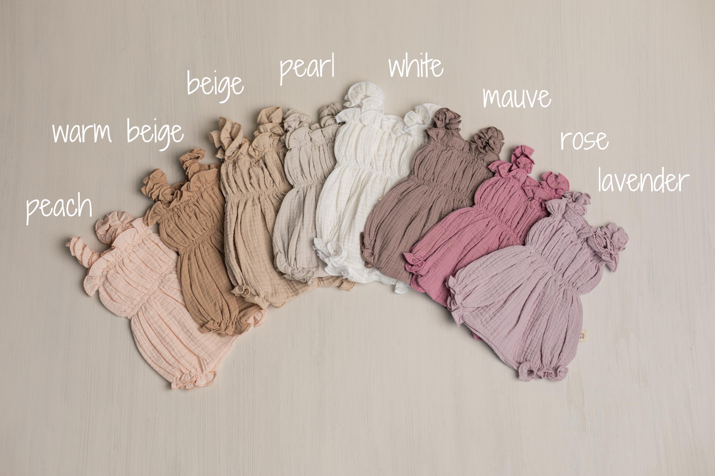 Baby Girl Muslin Romper, Newborn Girl Coming Home Outfit, Lightweight Summer Baby Clothing, Photo Prop and Baby Shower Gift