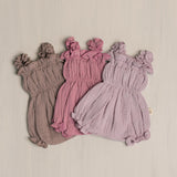 Baby Girl Muslin Romper, Newborn Girl Coming Home Outfit, Lightweight Summer Baby Clothing, Photo Prop and Baby Shower Gift