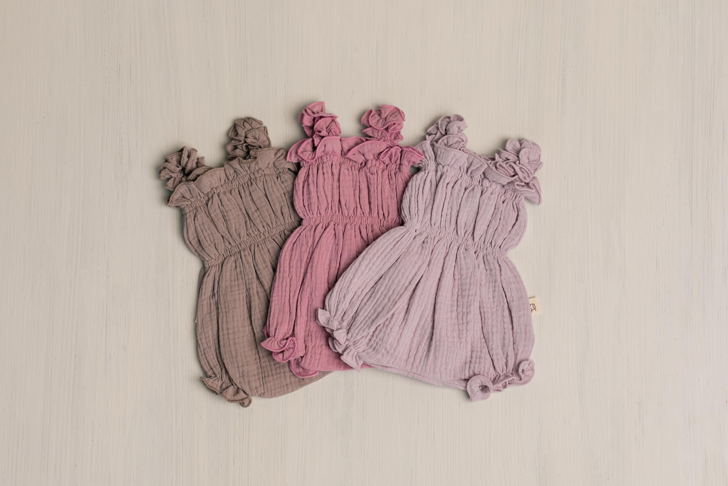 Baby Girl Muslin Romper, Newborn Girl Coming Home Outfit, Lightweight Summer Baby Clothing, Photo Prop and Baby Shower Gift