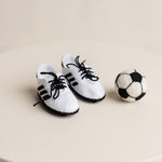 Newborn Soccer Photo Props Set, Baby Football Boots, Felted Wool Ball and Mini Soccer Goal, Sports Newborn Photography Props