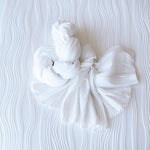 White Wavy Fabric Backdrop and Wrap Set for Newborn Photography Props Set, Textured Newborn Posing Fabric and Stretch Newborn Wrap