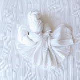 White Wavy Fabric Backdrop and Wrap Set for Newborn Photography Props Set, Textured Newborn Posing Fabric and Stretch Newborn Wrap