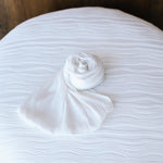 White Wavy Fabric Backdrop and Wrap Set for Newborn Photography Props Set, Textured Newborn Posing Fabric and Stretch Newborn Wrap