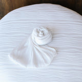 White Wavy Fabric Backdrop and Wrap Set for Newborn Photography Props Set, Textured Newborn Posing Fabric and Stretch Newborn Wrap