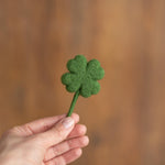 Felted Wool Shamrock and Four-Leaf Lucky Clover for St Patrick’s Day Decoration and Newborn Photography Props, Lucky Baby Photo Styling