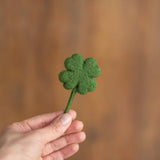 Felted Wool Shamrock and Four-Leaf Lucky Clover for St Patrick’s Day Decoration and Newborn Photography Props, Lucky Baby Photo Styling
