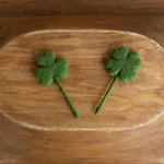 Felted Wool Shamrock and Four-Leaf Lucky Clover for St Patrick’s Day Decoration and Newborn Photography Props, Lucky Baby Photo Styling