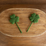 Felted Wool Shamrock and Four-Leaf Lucky Clover for St Patrick’s Day Decoration and Newborn Photography Props, Lucky Baby Photo Styling