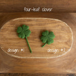 Felted Wool Shamrock and Four-Leaf Lucky Clover for St Patrick’s Day Decoration and Newborn Photography Props, Lucky Baby Photo Styling