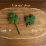 Felted Wool Shamrock and Four-Leaf Lucky Clover for St Patrick’s Day Decoration and Newborn Photography Props, Lucky Baby Photo Styling