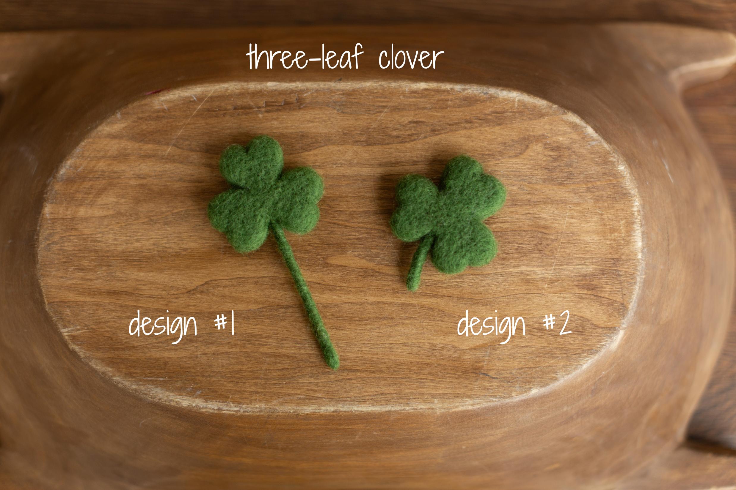 Felted Wool Shamrock and Four-Leaf Lucky Clover for St Patrick’s Day Decoration and Newborn Photography Props, Lucky Baby Photo Styling