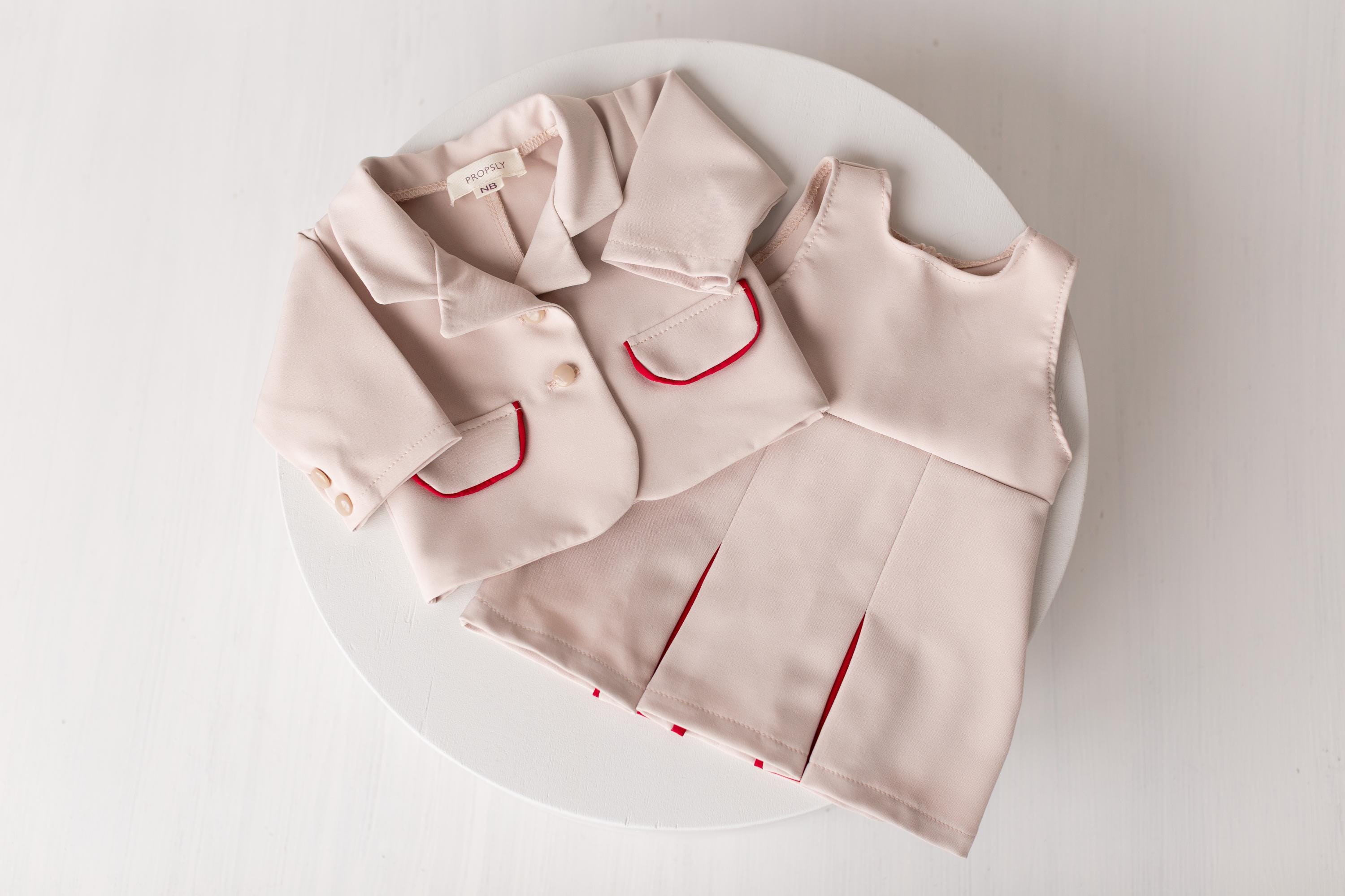 Newborn Flight Attendant Costume Set, Stewardess Baby Photo Props for Girl, Newborn Photography Outfit