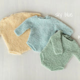 Boucle Crochet Newborn Girl Romper with Headband