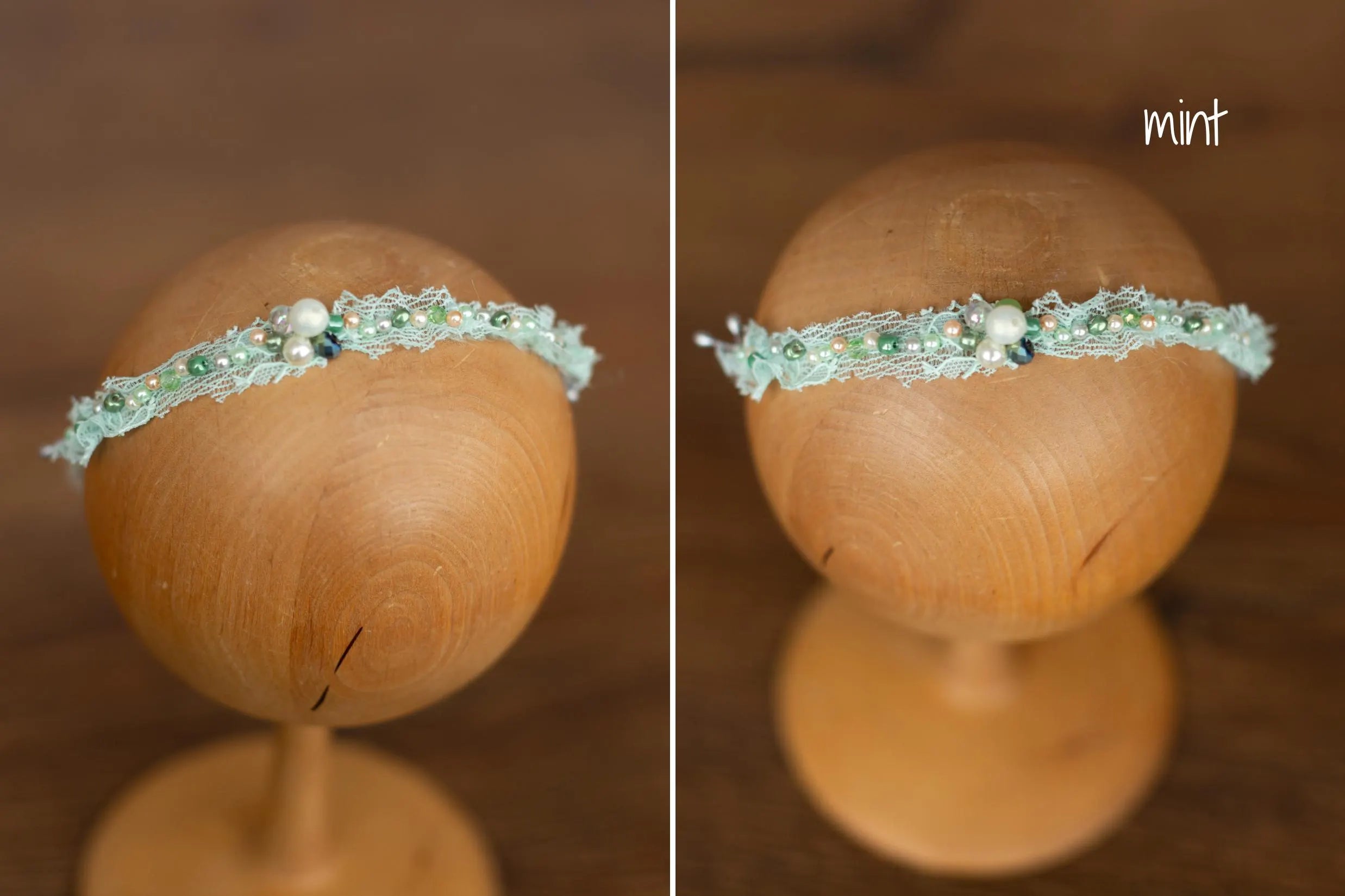 Newborn Girl Beaded Headband