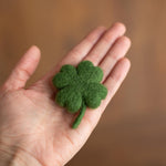 Felted Wool Shamrock and Four-Leaf Lucky Clover for St Patrick’s Day Decoration and Newborn Photography Props, Lucky Baby Photo Styling