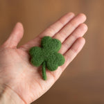 Felted Wool Shamrock and Four-Leaf Lucky Clover for St Patrick’s Day Decoration and Newborn Photography Props, Lucky Baby Photo Styling