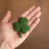 Felted Wool Shamrock and Four-Leaf Lucky Clover for St Patrick’s Day Decoration and Newborn Photography Props, Lucky Baby Photo Styling