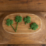 Felted Wool Shamrock and Four-Leaf Lucky Clover for St Patrick’s Day Decoration and Newborn Photography Props, Lucky Baby Photo Styling