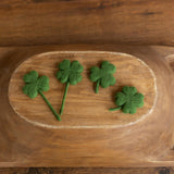 Felted Wool Shamrock and Four-Leaf Lucky Clover for St Patrick’s Day Decoration and Newborn Photography Props, Lucky Baby Photo Styling